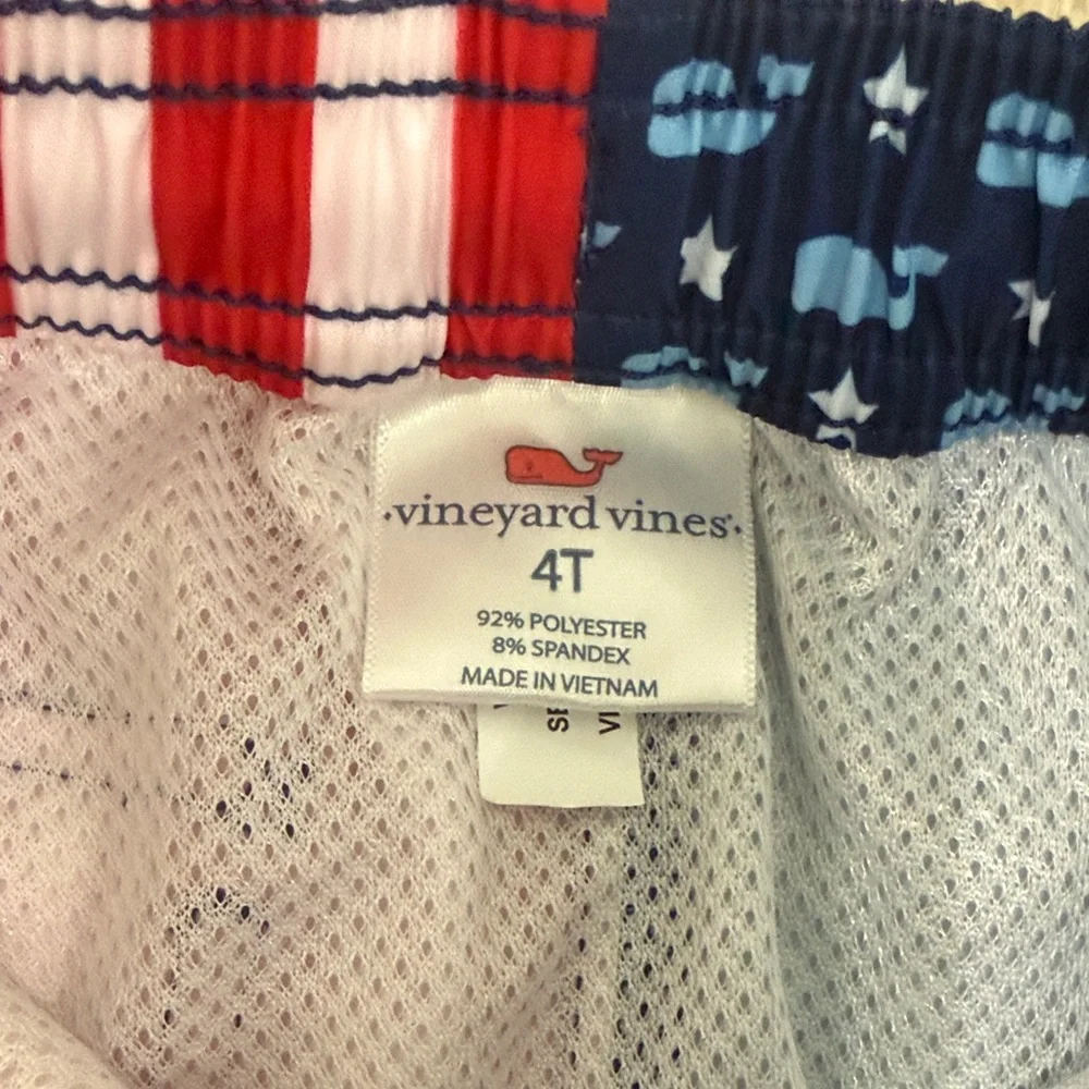 Vineyard Vines Red, White & Navy Toddler Swim Trunks